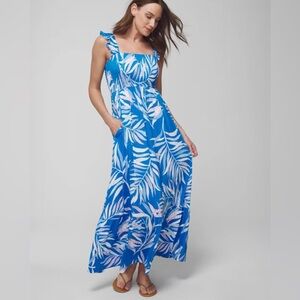 Soma Tropical Palms Flutter Sleeve Maxi Dress - Size L